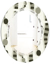Monochrome Geometric Pattern VI - Modern Round or Oval Wall Mirror - Triple C