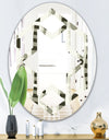 Monochrome Geometric Pattern VI - Modern Round or Oval Wall Mirror - Hexagon Star