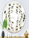 Monochrome Geometric Pattern VI - Modern Round or Oval Wall Mirror - Whirl