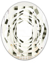 Monochrome Geometric Pattern VI - Modern Round or Oval Wall Mirror - Whirl