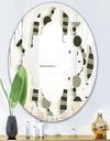 Monochrome Geometric Pattern VI - Modern Round or Oval Wall Mirror - Quatrefoil
