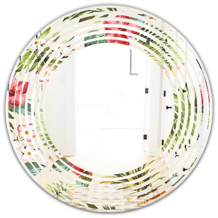 Pineapple Summer Bliss IV - Cottage Round or Oval Wall Mirror - Wave