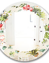 Pineapple Summer Bliss IV - Cottage Round or Oval Wall Mirror - Leaves