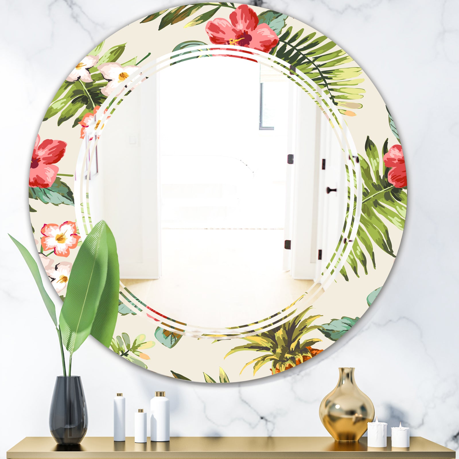 Porch Den 'Pineapple Summer Bliss IV - Cottage Wall Mirror