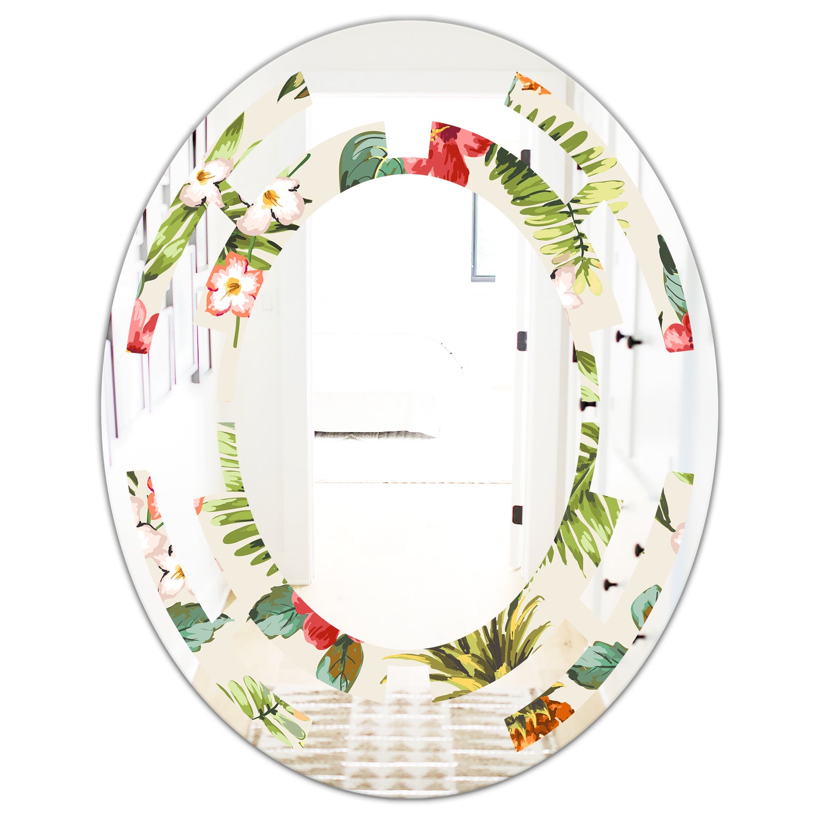 Pineapple Summer Bliss IV - Cottage Round or Oval Wall Mirror - Space