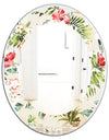 Pineapple Summer Bliss IV - Cottage Round or Oval Wall Mirror - Leaves