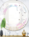 Circular Abstract Retro Geometric III - Modern Round or Oval Wall Mirror - Space