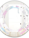 Circular Abstract Retro Geometric III - Modern Round or Oval Wall Mirror - Space