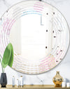 Circular Abstract Retro Geometric III - Modern Round or Oval Wall Mirror - Wave