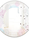 Circular Abstract Retro Geometric III - Modern Round or Oval Wall Mirror - Wave