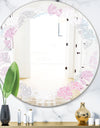 Circular Abstract Retro Geometric III - Modern Round or Oval Wall Mirror - Leaves