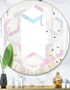 Circular Abstract Retro Geometric III - Modern Round or Oval Wall Mirror - Hexagon Star