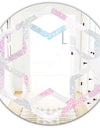 Circular Abstract Retro Geometric III - Modern Round or Oval Wall Mirror - Hexagon Star