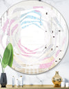 Circular Abstract Retro Geometric III - Modern Round or Oval Wall Mirror - Whirl