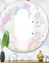 Circular Abstract Retro Geometric III - Modern Round or Oval Wall Mirror - Quatrefoil