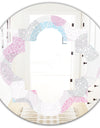 Circular Abstract Retro Geometric III - Modern Round or Oval Wall Mirror - Quatrefoil