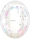 Circular Abstract Retro Geometric III - Modern Round or Oval Wall Mirror - Space