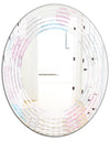 Circular Abstract Retro Geometric III - Modern Round or Oval Wall Mirror - Wave