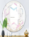 Circular Abstract Retro Geometric III - Modern Round or Oval Wall Mirror - Hexagon Star