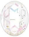 Circular Abstract Retro Geometric III - Modern Round or Oval Wall Mirror - Hexagon Star
