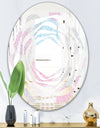 Circular Abstract Retro Geometric III - Modern Round or Oval Wall Mirror - Whirl