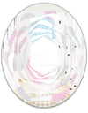 Circular Abstract Retro Geometric III - Modern Round or Oval Wall Mirror - Whirl