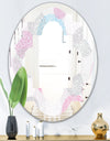 Circular Abstract Retro Geometric III - Modern Round or Oval Wall Mirror - Quatrefoil