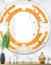 Retro handdrawn flowers III - Modern Round or Oval Wall Mirror - Space