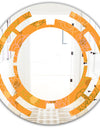 Retro handdrawn flowers III - Modern Round or Oval Wall Mirror - Space