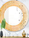 Retro handdrawn flowers III - Modern Round or Oval Wall Mirror - Wave