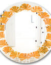 Retro handdrawn flowers III - Modern Round or Oval Wall Mirror - Leaves