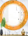 Retro handdrawn flowers III - Modern Round or Oval Wall Mirror - Triple C