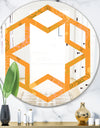 Retro handdrawn flowers III - Modern Round or Oval Wall Mirror - Hexagon Star
