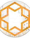 Retro handdrawn flowers III - Modern Round or Oval Wall Mirror - Hexagon Star
