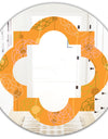 Retro handdrawn flowers III - Modern Round or Oval Wall Mirror - Quatrefoil