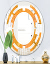 Retro handdrawn flowers III - Modern Round or Oval Wall Mirror - Space