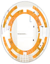 Retro handdrawn flowers III - Modern Round or Oval Wall Mirror - Space