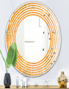 Retro handdrawn flowers III - Modern Round or Oval Wall Mirror - Wave