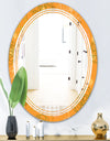 Retro handdrawn flowers III - Modern Round or Oval Wall Mirror - Triple C