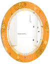 Retro handdrawn flowers III - Modern Round or Oval Wall Mirror - Triple C