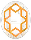 Retro handdrawn flowers III - Modern Round or Oval Wall Mirror - Hexagon Star