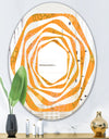 Retro handdrawn flowers III - Modern Round or Oval Wall Mirror - Whirl