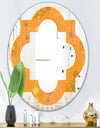 Retro handdrawn flowers III - Modern Round or Oval Wall Mirror - Quatrefoil