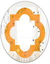 Retro handdrawn flowers III - Modern Round or Oval Wall Mirror - Quatrefoil