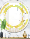 Retro Handdrawn Flowers On Green Background - Modern Round or Oval Wall Mirror - Space