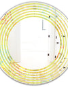 Retro Handdrawn Flowers On Green Background - Modern Round or Oval Wall Mirror - Wave