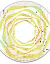 Retro Handdrawn Flowers On Green Background - Modern Round or Oval Wall Mirror - Whirl