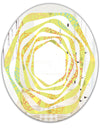 Retro Handdrawn Flowers On Green Background - Modern Round or Oval Wall Mirror - Whirl
