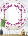 Retro Pattern Abstract Design VIII - Modern Round or Oval Wall Mirror - Space