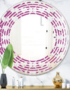 Retro Pattern Abstract Design VIII - Modern Round or Oval Wall Mirror - Wave